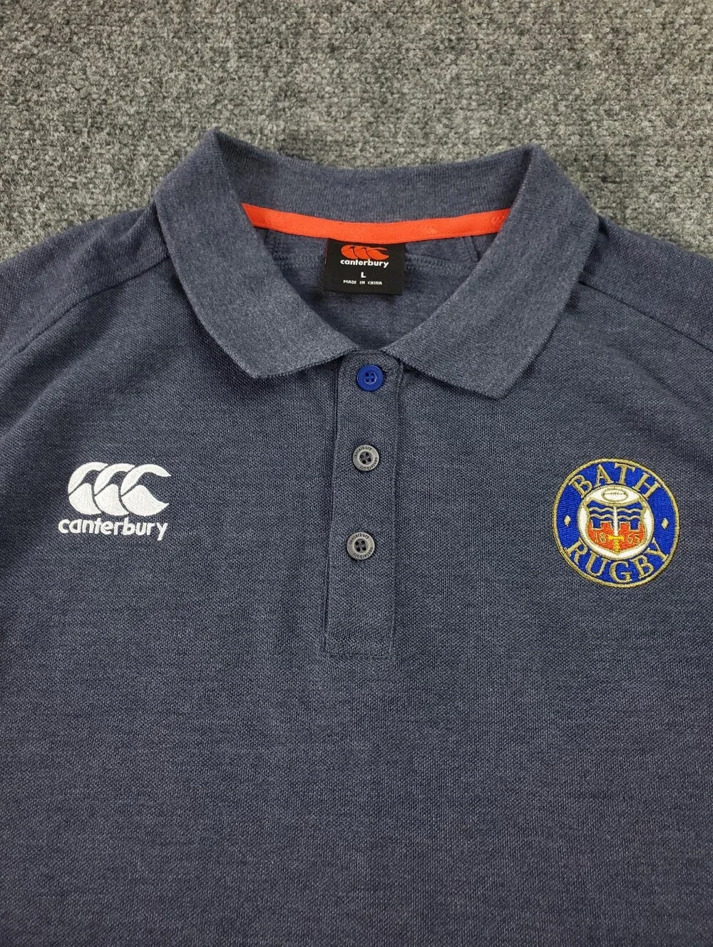 Canterbury Bath Rugby Polo Jersey Shirt Mens Large VapoDri Short Sleeve Collared - Picture 5 of 11